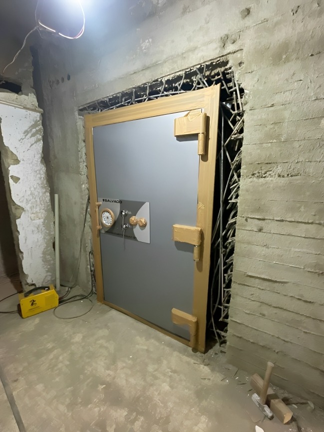 Salvado bank-grade vault door installed in wall